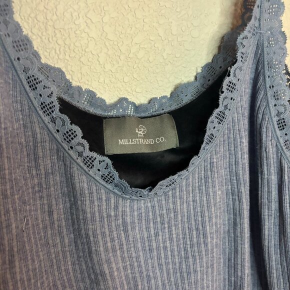 Millstrand Co Sky Blue Ribbed Sylvie Camisole Lace Detail - Picture 3 of 7